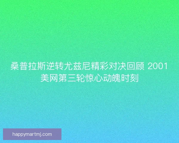 桑普拉斯逆转尤兹尼精彩对决回顾 2001美网第三轮惊心动魄时刻